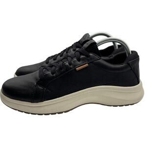 Dr. Scholl's Women's Feel Good Black Leather Lace Up Sneakers Plantar Fasciitis